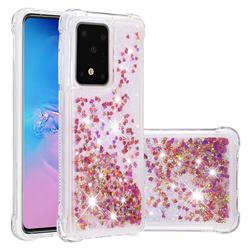 Dynamic Liquid Glitter Sand Quicksand TPU Case for Samsung Galaxy S20 / S11e - Rose Gold Love Heart