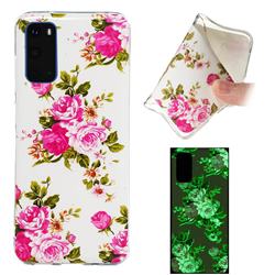 Peony Noctilucent Soft TPU Back Cover for Samsung Galaxy S20 / S11e