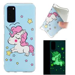 Stars Unicorn Noctilucent Soft TPU Back Cover for Samsung Galaxy S20 / S11e