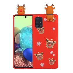 Elk Snowflakes Christmas Xmax Soft 3D Doll Silicone Case for Samsung Galaxy S20