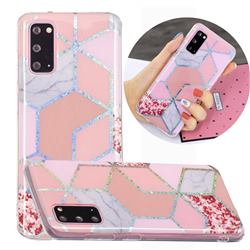 Pink Marble Painted Galvanized Electroplating Soft Phone Case Cover for Samsung Galaxy S20