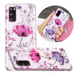 Magnolia Painted Galvanized Electroplating Soft Phone Case Cover for Samsung Galaxy S20