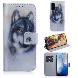 Snow Wolf PU Leather Wallet Case for Samsung Galaxy S20 / S11e