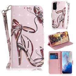 Butterfly High Heels 3D Painted Leather Wallet Phone Case for Samsung Galaxy S20 / S11e