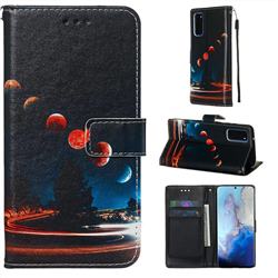 Wandering Earth Matte Leather Wallet Phone Case for Samsung Galaxy S20 / S11e