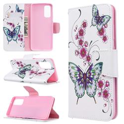 Peach Butterflies Leather Wallet Case for Samsung Galaxy S20 / S11e