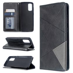 Prismatic Slim Magnetic Sucking Stitching Wallet Flip Cover for Samsung Galaxy S20 / S11e - Black