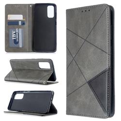 Prismatic Slim Magnetic Sucking Stitching Wallet Flip Cover for Samsung Galaxy S20 / S11e - Gray