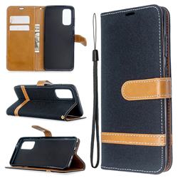 Jeans Cowboy Denim Leather Wallet Case for Samsung Galaxy S20 / S11e - Black