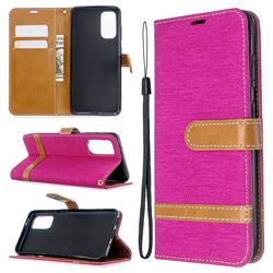 Jeans Cowboy Denim Leather Wallet Case for Samsung Galaxy S20 / S11e - Rose