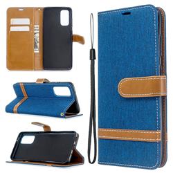 Jeans Cowboy Denim Leather Wallet Case for Samsung Galaxy S20 / S11e - Sapphire