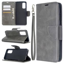 Classic Sheepskin PU Leather Phone Wallet Case for Samsung Galaxy S20 / S11e - Gray