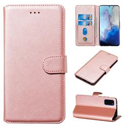 Retro Calf Matte Leather Wallet Phone Case for Samsung Galaxy S20 / S11e - Pink