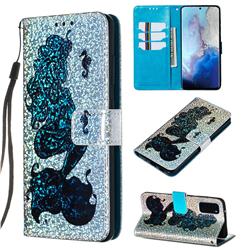 Mermaid Seahorse Sequins Painted Leather Wallet Case for Samsung Galaxy S20 / S11e