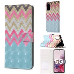 Color Wave 3D Painted Leather Phone Wallet Case for Samsung Galaxy S20 / S11e