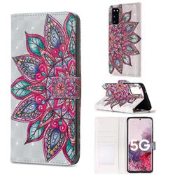 Mandara Flower 3D Painted Leather Phone Wallet Case for Samsung Galaxy S20 / S11e