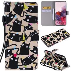 Cute Kitten Cat PU Leather Wallet Case for Samsung Galaxy S20 / S11e