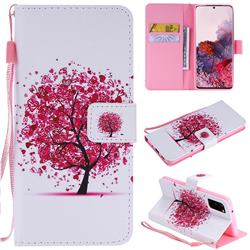 Colored Red Tree PU Leather Wallet Case for Samsung Galaxy S20 / S11e
