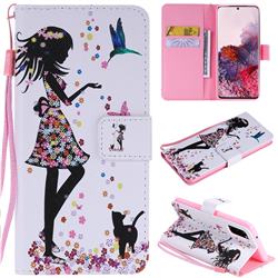 Petals and Cats PU Leather Wallet Case for Samsung Galaxy S20 / S11e