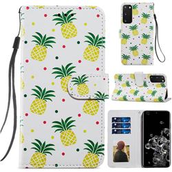 Pineapple Smooth Leather Phone Wallet Case for Samsung Galaxy S20