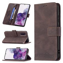Binfen Color RFID Blocking Leather Wallet Case for Samsung Galaxy S20 - Brown