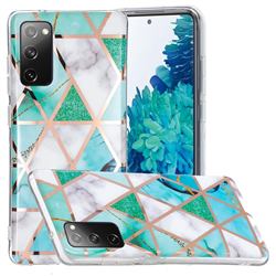 Green White Galvanized Rose Gold Marble Phone Back Cover for Samsung Galaxy S20 FE / S20 Lite