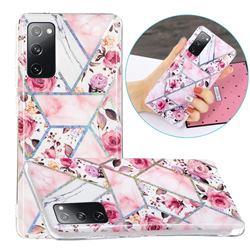 Rose Flower Painted Galvanized Electroplating Soft Phone Case Cover for Samsung Galaxy S20 FE / S20 Lite