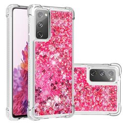 Dynamic Liquid Glitter Sand Quicksand TPU Case for Samsung Galaxy S20 FE / S20 Lite - Pink Love Heart
