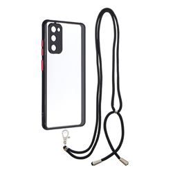 Necklace Cross-body Lanyard Strap Cord Phone Case Cover for Samsung Galaxy S20 FE / S20 Lite - Black