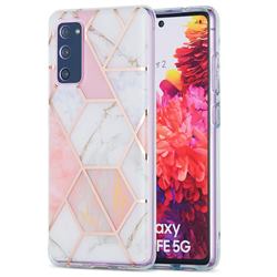 Pink White Marble Pattern Galvanized Electroplating Protective Case Cover for Samsung Galaxy S20 FE / S20 Lite