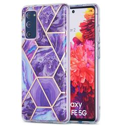 Purple Gagic Marble Pattern Galvanized Electroplating Protective Case Cover for Samsung Galaxy S20 FE / S20 Lite