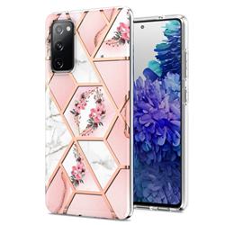 Pink Flower Marble Electroplating Protective Case Cover for Samsung Galaxy S20 FE / S20 Lite