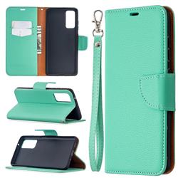 Classic Luxury Litchi Leather Phone Wallet Case for Samsung Galaxy S20 FE / S20 Lite - Green