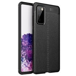 Luxury Auto Focus Litchi Texture Silicone TPU Back Cover for Samsung Galaxy S20 FE / S20 Lite - Black