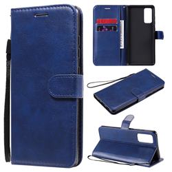 Retro Greek Classic Smooth PU Leather Wallet Phone Case for Samsung Galaxy S20 FE / S20 Lite - Blue