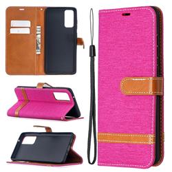 Jeans Cowboy Denim Leather Wallet Case for Samsung Galaxy S20 FE / S20 Lite - Rose
