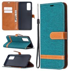 Jeans Cowboy Denim Leather Wallet Case for Samsung Galaxy S20 FE / S20 Lite - Green