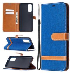 Jeans Cowboy Denim Leather Wallet Case for Samsung Galaxy S20 FE / S20 Lite - Sapphire
