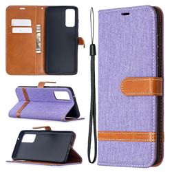 Jeans Cowboy Denim Leather Wallet Case for Samsung Galaxy S20 FE / S20 Lite - Purple