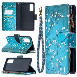 Blue Plum Binfen Color BF03 Retro Zipper Leather Wallet Phone Case for Samsung Galaxy S20 FE / S20 Lite