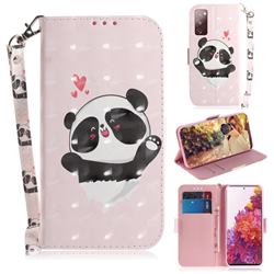 Heart Cat 3D Painted Leather Wallet Phone Case for Samsung Galaxy S20 FE / S20 Lite
