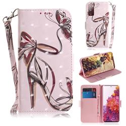Butterfly High Heels 3D Painted Leather Wallet Phone Case for Samsung Galaxy S20 FE / S20 Lite