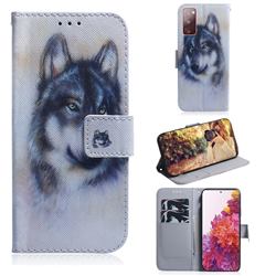 Snow Wolf PU Leather Wallet Case for Samsung Galaxy S20 FE / S20 Lite