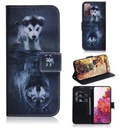 Wolf and Dog PU Leather Wallet Case for Samsung Galaxy S20 FE / S20 Lite