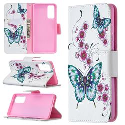 Peach Butterflies Leather Wallet Case for Samsung Galaxy S20 FE / S20 Lite