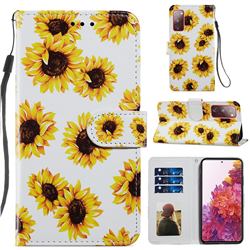 Sunflower Smooth Leather Phone Wallet Case for Samsung Galaxy S20 FE / S20 Lite