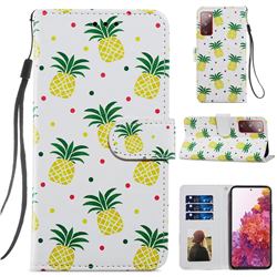 Pineapple Smooth Leather Phone Wallet Case for Samsung Galaxy S20 FE / S20 Lite