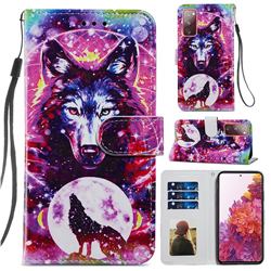 Wolf Totem Smooth Leather Phone Wallet Case for Samsung Galaxy S20 FE / S20 Lite