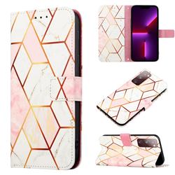 Pink White Marble Leather Wallet Protective Case for Samsung Galaxy S20 FE / S20 Lite