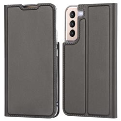 Ultra Slim Card Magnetic Automatic Suction Leather Wallet Case for Samsung Galaxy S22 Plus (S22 Pro) - Star Grey